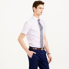 Short-Sleeve Ludlow Shirt in Violet Gingham