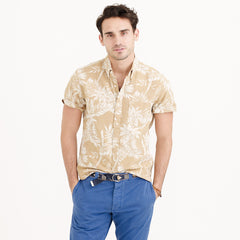 Wallace & Barnes Short-Sleeve Floral Jacquard Shirt