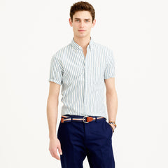 Short-Sleeve Secrete Wash Shirt in Steel Blue Stripe