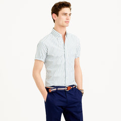 Short-Sleeve Secrete Wash Shirt in Steel Blue Stripe