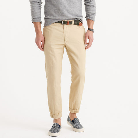 Jogger Pant in Garmet-Dyed Cotton-Linen